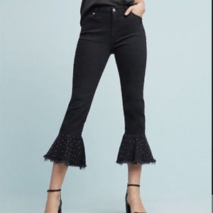 Anthropologie Studded Jeans Bottom Flare